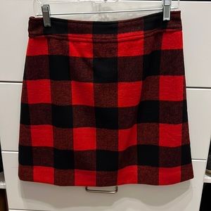 J crew A line  mini skirt in wool Buffalo plaid size 6